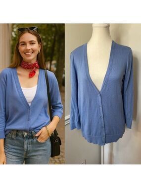 Loft V-Neck Button Down Cardigan S